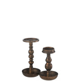 Bougeoir J-Line Jere - métal - marron