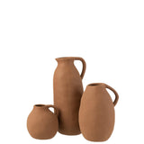 Vase J-Line en céramique brun, vue de face avec détails élégants