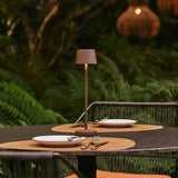 Lot de 4 lampes à poser rechargeables moka avec station de recharge