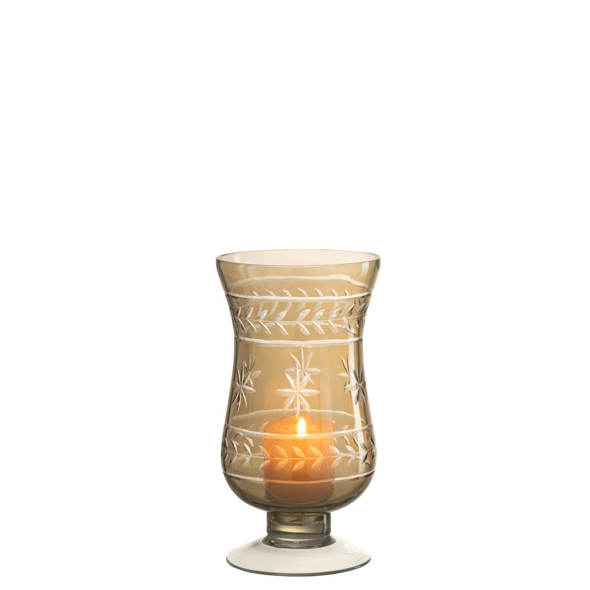Lanterne J-Line Modern Star en verre gris avec lumière douce