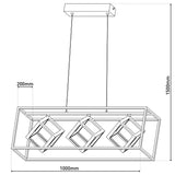 Suspension LED l: 100cm "Tripoli"