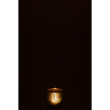 Bougeoir J-Line Zigzag en verre vert, détail du motif zigzag