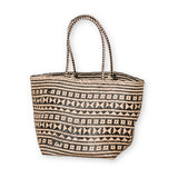 Sac fourre-tout Boho – Sac d’été en jonc de mer – Sac de plage à bandoulière – Sac naturel tissé – Grand sac de courses Boho KIDUL (noir)