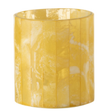 Photophore J-Line Lines en verre jaune, vue de face