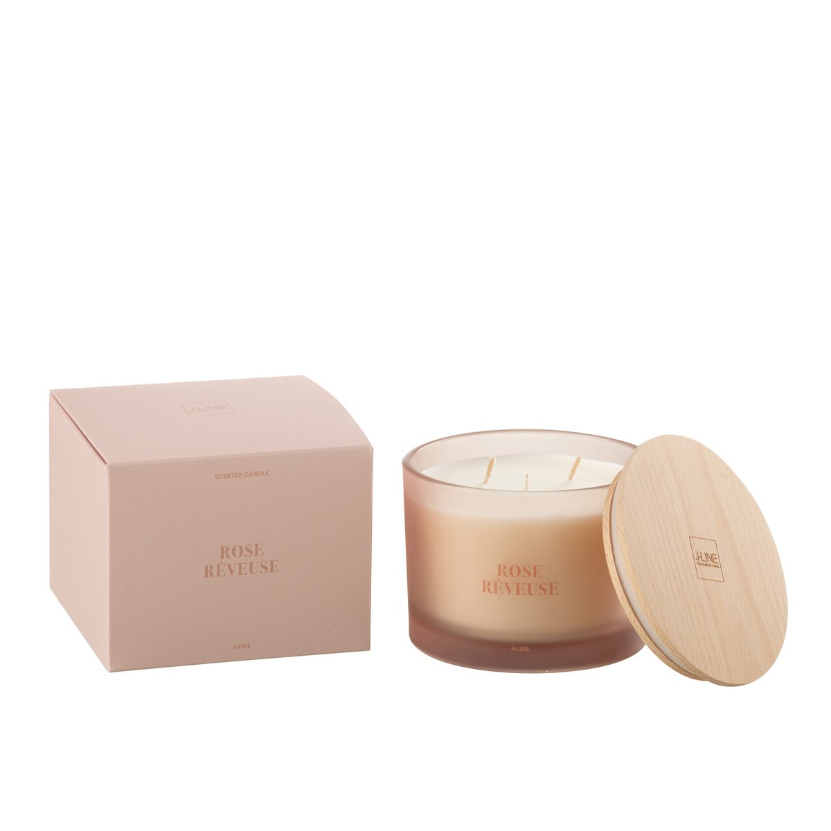 Bougie Rose Rêveuse dans un cadre élégant