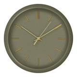 Horloge murale Rossano vue de face, design vert et doré