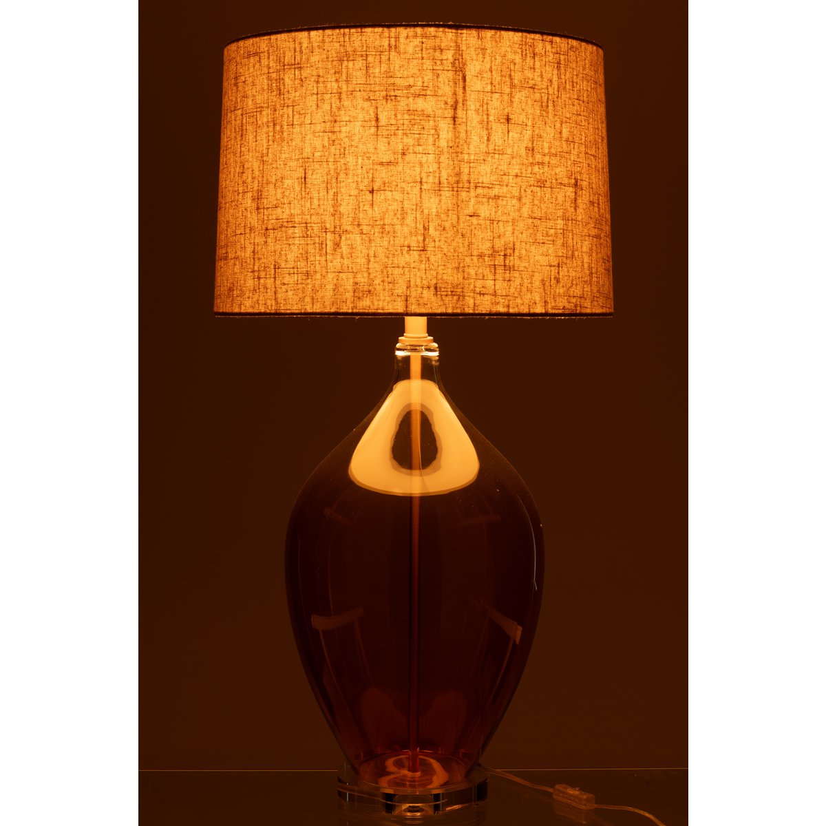 Détail de la lampe J-Line Glas Amber, couleur marron élégante