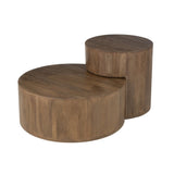 Set de 2 tables d'appoint Toge en bois de manguier marron, vue d'ensemble