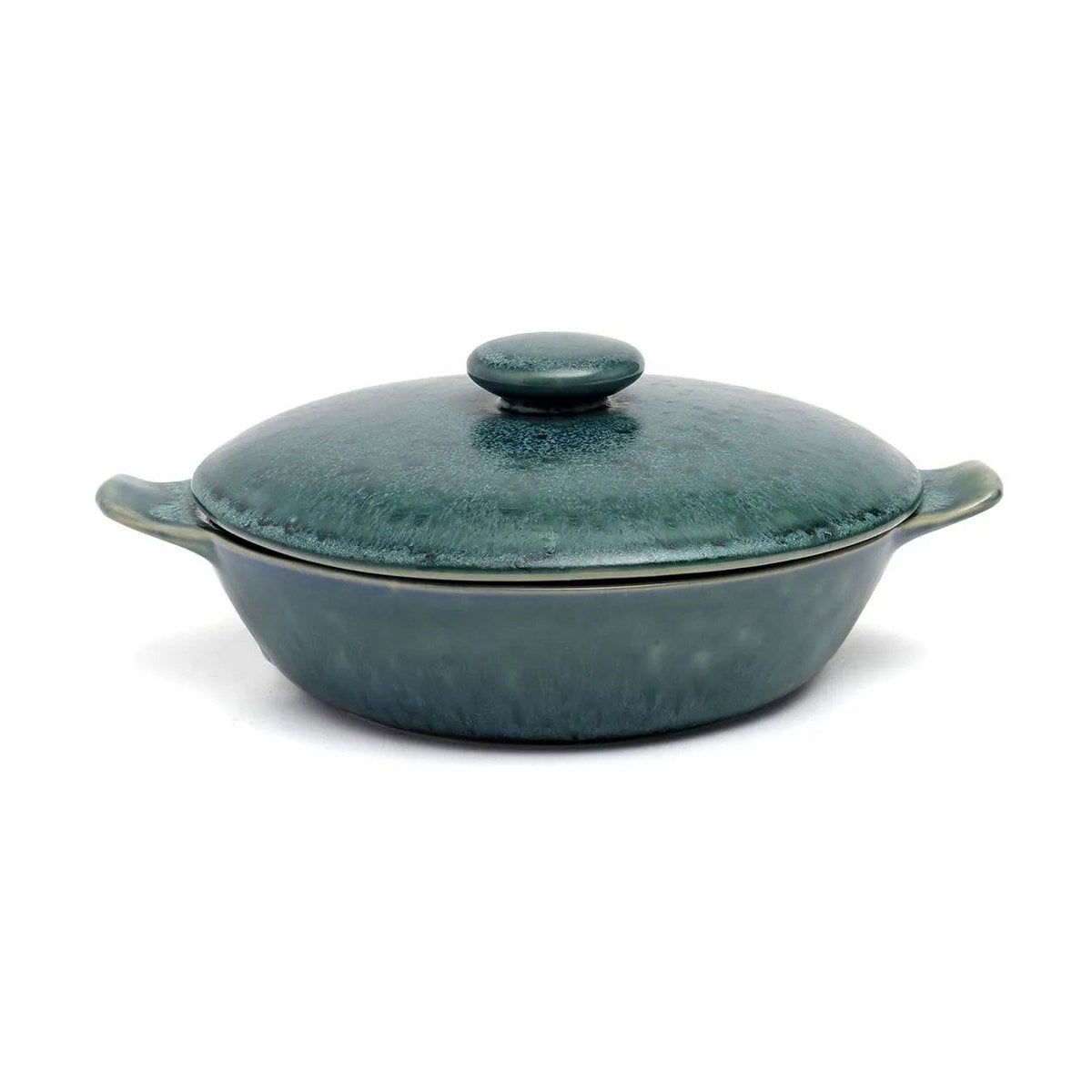 Faitout Aqua en céramique bleu sarcelle avec couvercle élégant