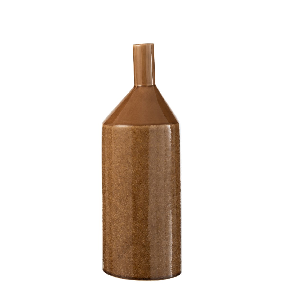 Vase en céramique marron J-Line, détail du design moderne