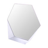 Miroir mural Gorillz Hive avec étagère - Miroir hexagonal - 60 x 52 cm - Blanc industriel