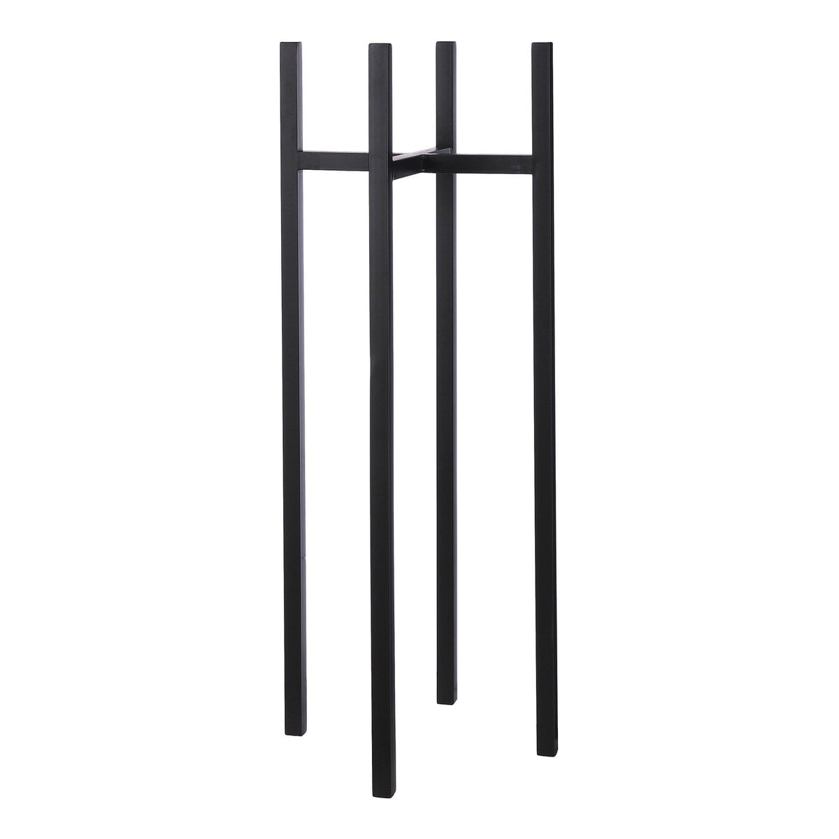 Support pour plantes Ascot Noir - vue avant avec plante