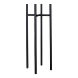 Support pour plantes Ascot Noir - vue avant avec plante
