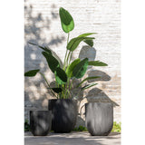 Vase J-Line en céramique noir, vue de face avec détails élégants