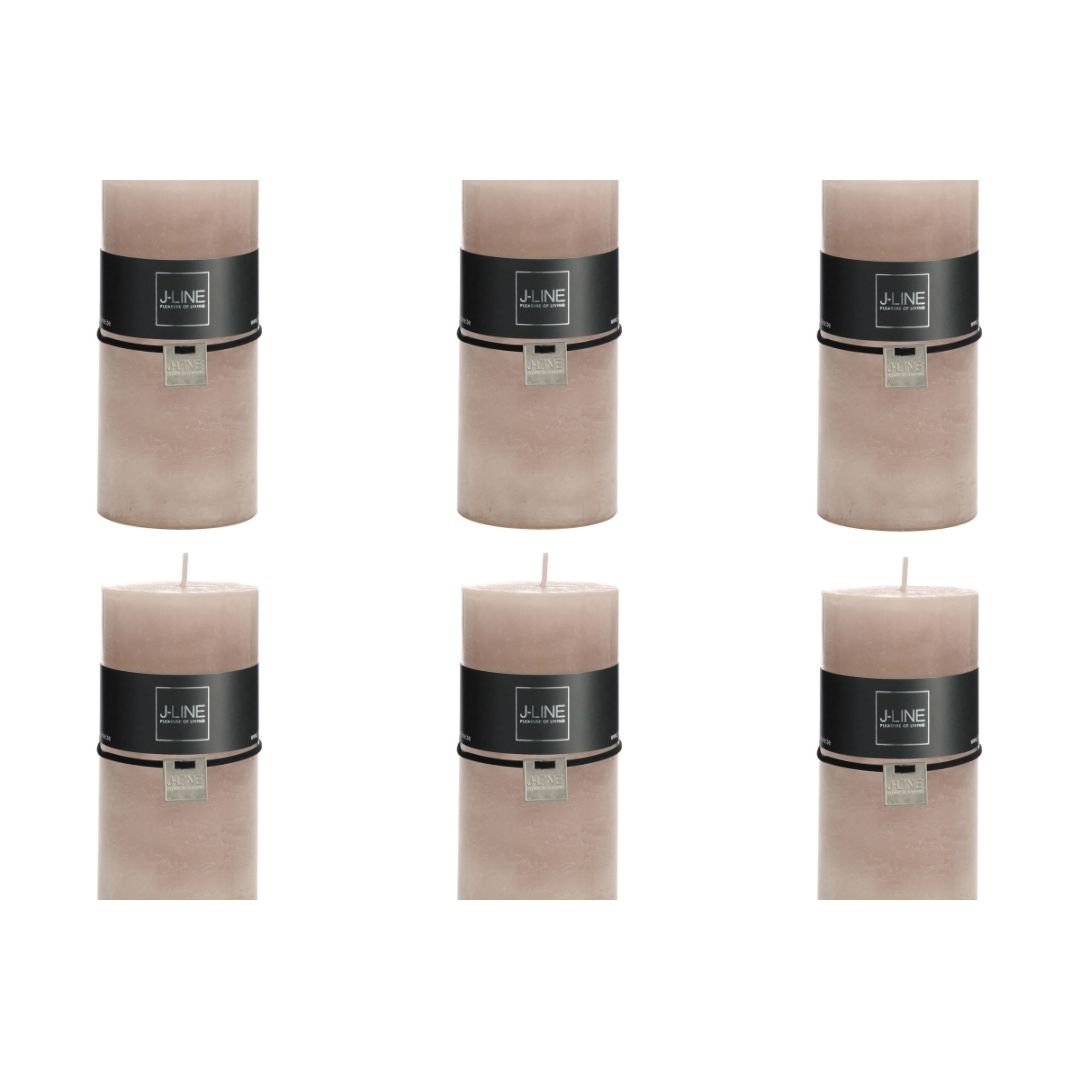 Bougie cylindrique J-Line en rose clair sur fond blanc