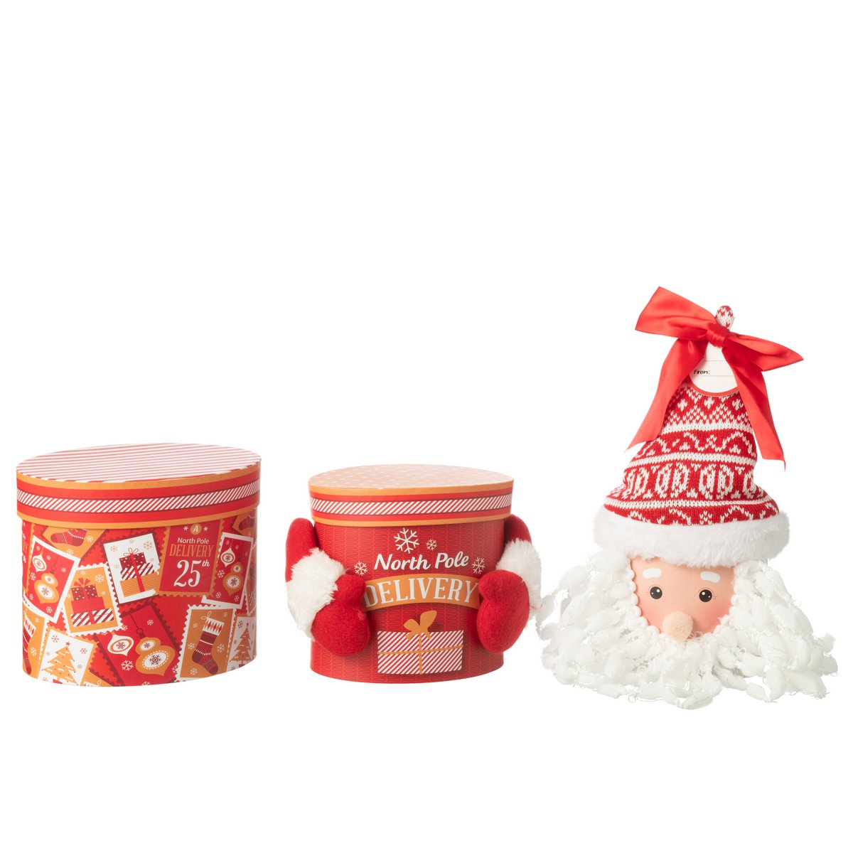 Bocal de rangement J-Line en papier rouge, ambiance festive