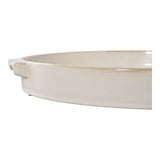 Plateau céramique blanc sur fond moderne minimaliste