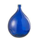 Vase Lisbonne J-Line en verre bleu - vue latérale