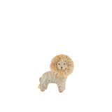 Figurine lion J-Line en polyresin et raphia dans un décor moderne