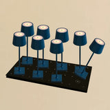 Lot de 8 lampes de table rechargeables bleues avec station de recharge