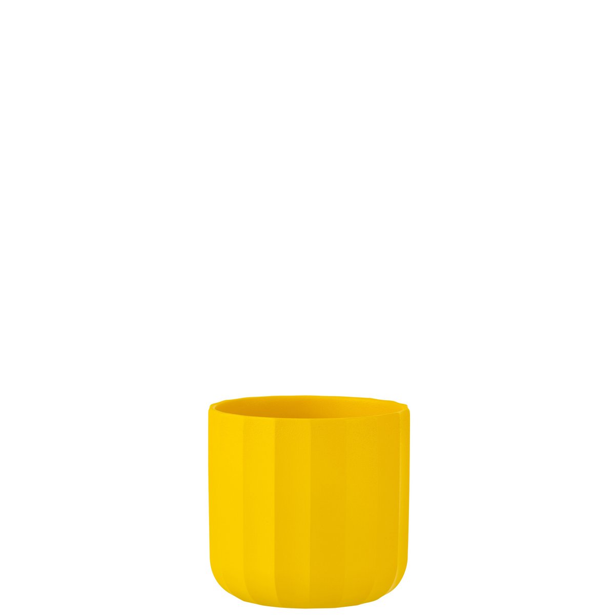 Pot de fleur J-Line Summer en céramique jaune de 15 cm de diamètre