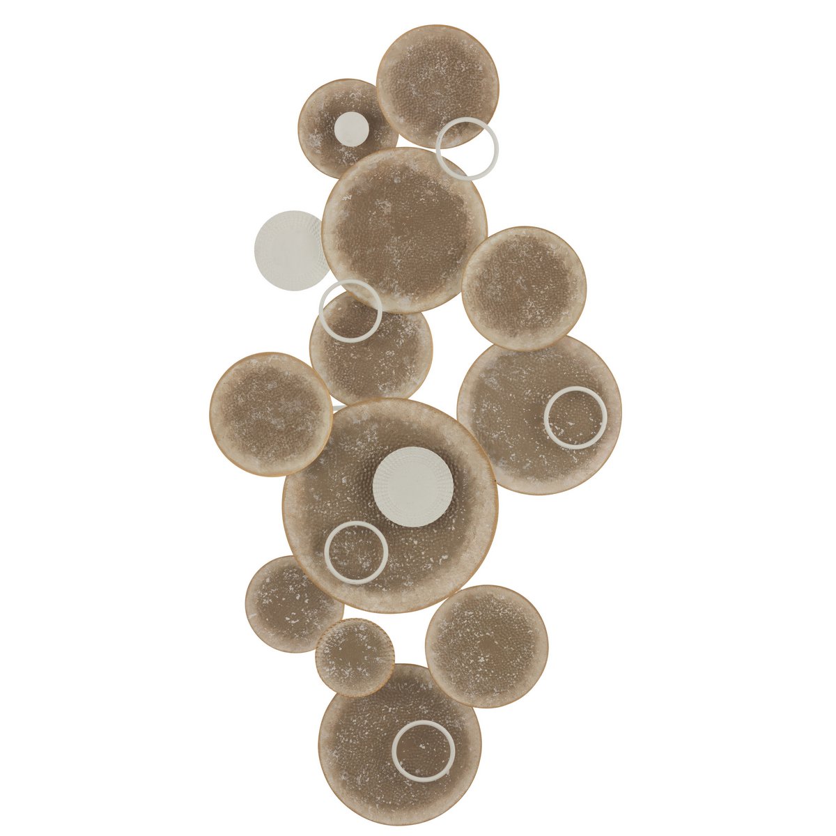Décoration murale en métal avec cercles marron et blanc de J-Line