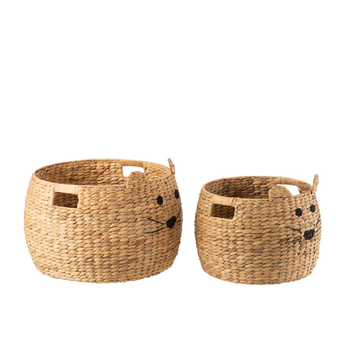 Détail du tissage en jacinthe d'eau du panier J-Line Cat