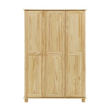 Armoire en bois de pin massif avec trois portes fermées