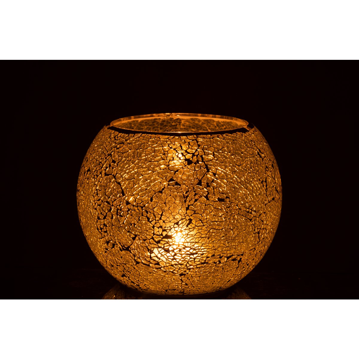 Bougeoir J-Line Mosaic Round, détail du motif en mosaïque