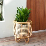 Support pour plantes en rotin, support pour pot de fleurs, MALANG beige