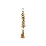 Porte-clés en raphia fishbone - blanc naturel, design élégant et artisanal