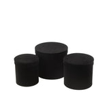 Ensemble de 3 boîtes rondes J-Line en velours noir
