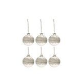 Boule de Noël J-Line Sugar Diamond en verre blanc, élégante et scintillante