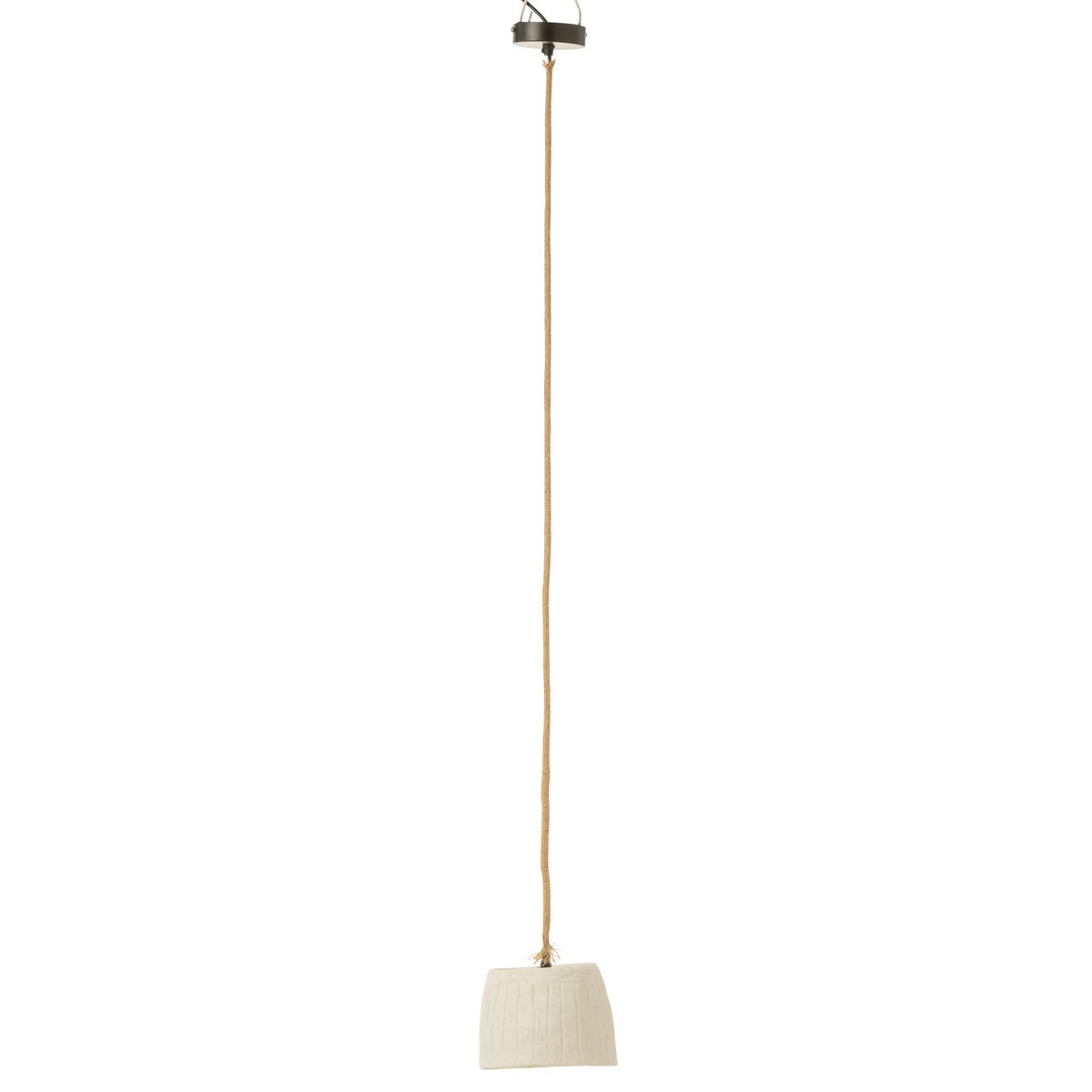 Lampe suspendue J-Line en papier mâché blanc vue de face