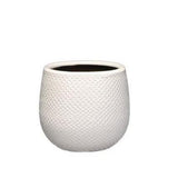 Cache-pot rond en céramique blanc brillant