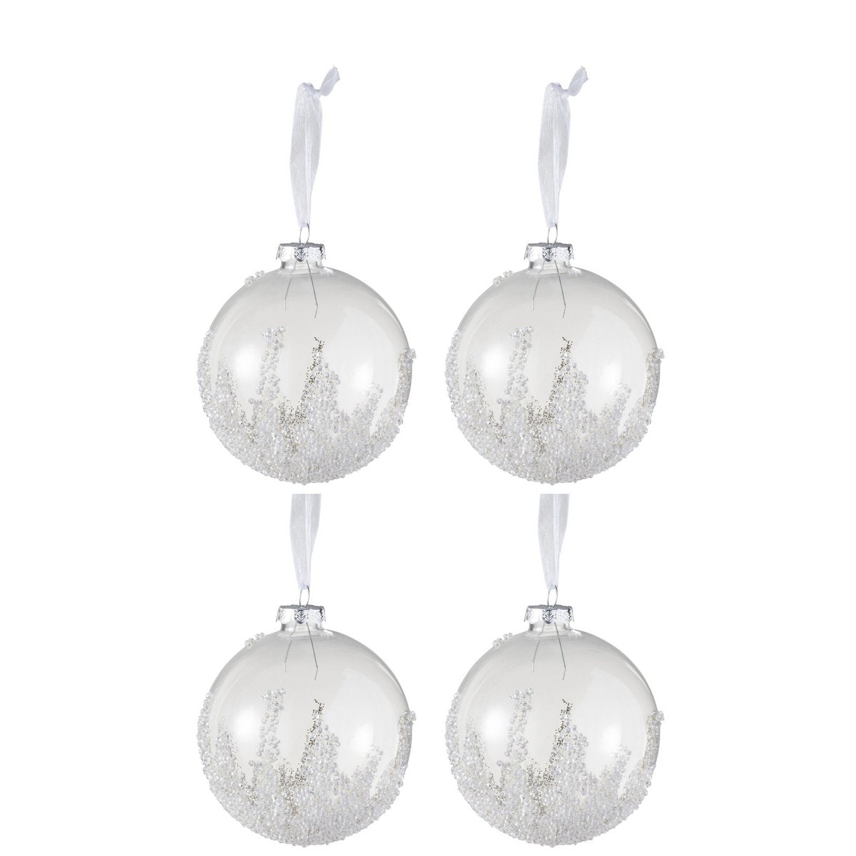 Vue rapprochée des boules de Noël J-Line montrant leur brillance