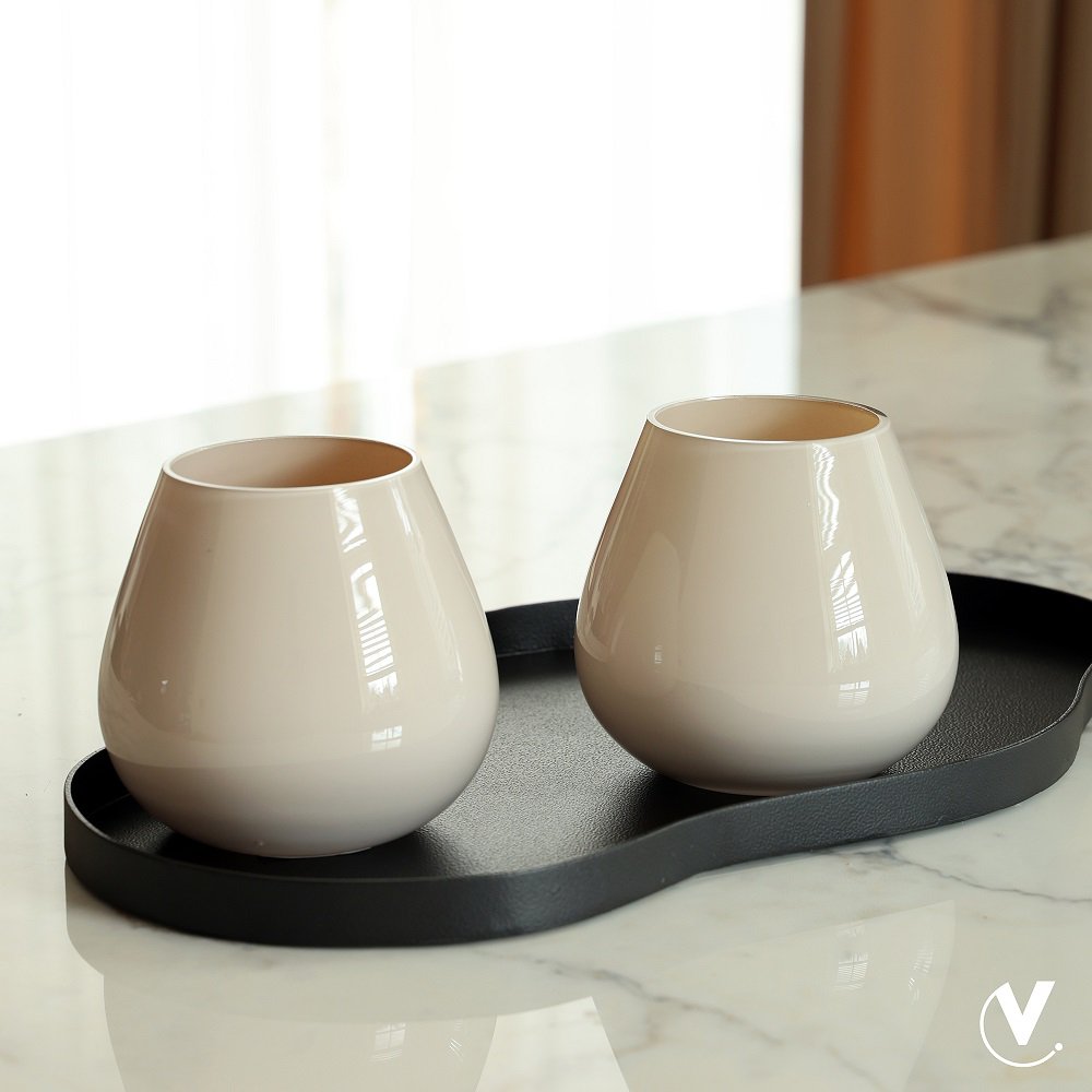 TEA -LIGHT HODDER - TASMAN XS IVORY (ensemble de 2 pièces)