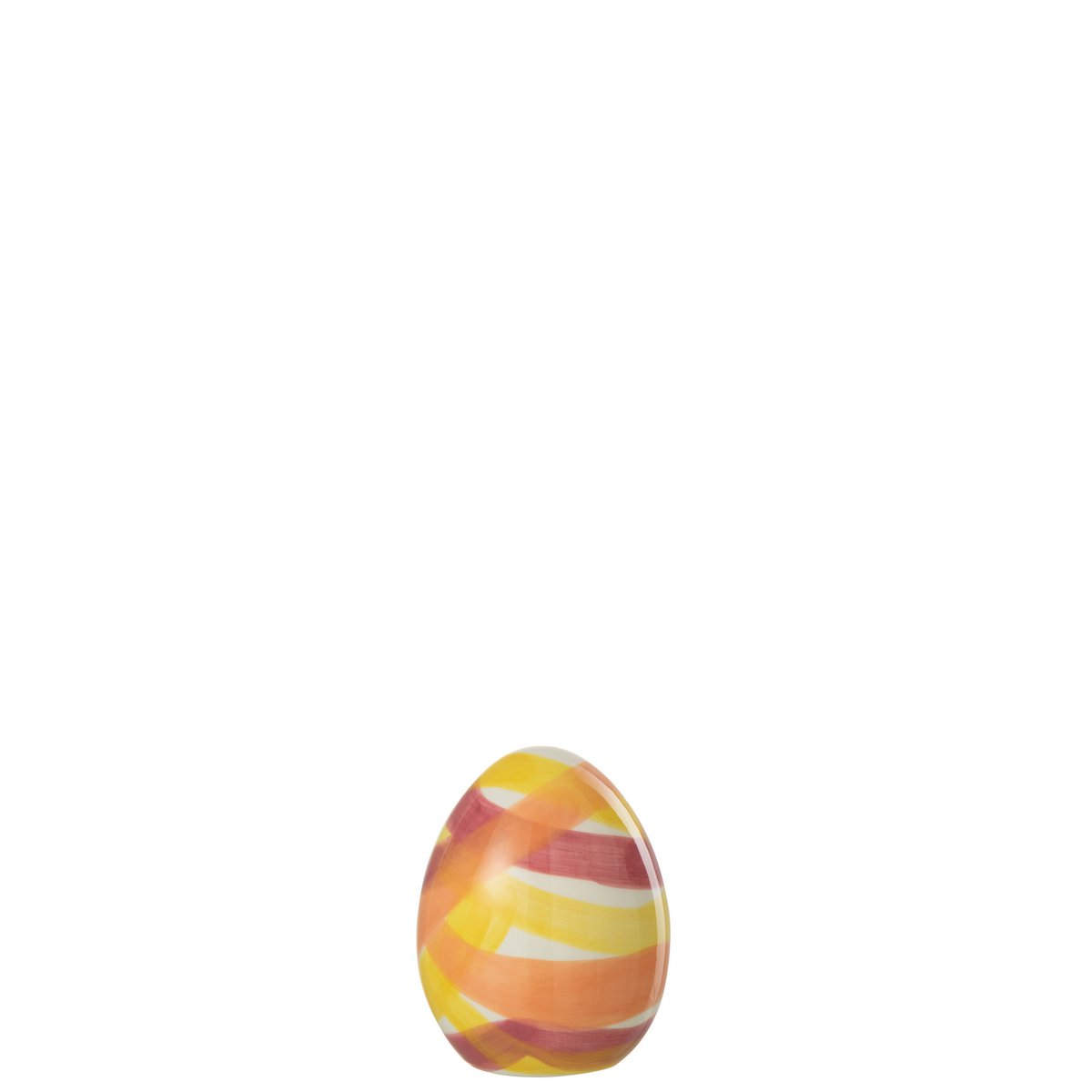 Décoration Egg Lines en céramique orange de J-Line, vue de face
