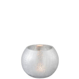 Bougeoir en verre argenté J-Line sur fond blanc