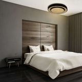 Plafond LED "Monterey" Ø 47,5 cm, de nombreuses fonctions, en métal et en plastique en noir, avec des LED intégrées, un éclairage pour les salons, le couloir ou le bureau