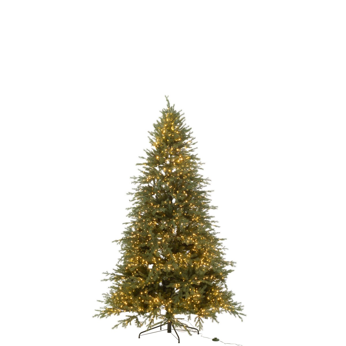 Sapin de Noël J-Line dans un cadre intérieur chaleureux, prêt pour les fêtes.