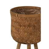 Cache-pot J-Line avec plante, style naturel