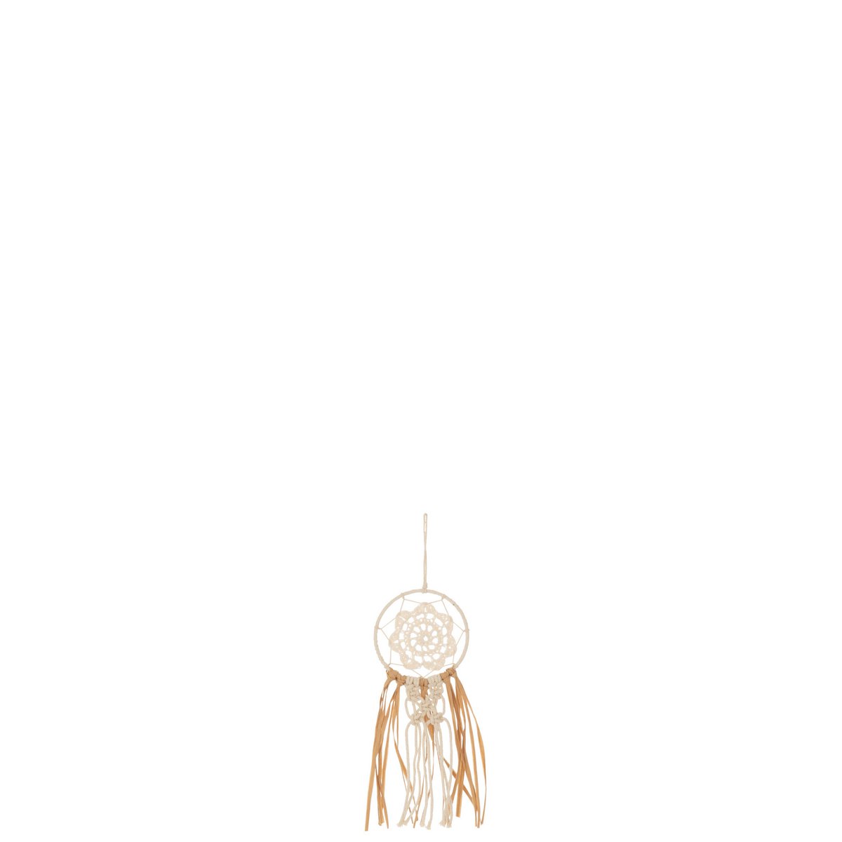 Attrape-rêves Macramé J-Line en coton écru, design bohème élégant