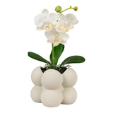 Pot de fleurs moderne en céramique grise, vue latérale