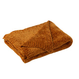 Couverture J-Line Chenille marron - vue d'ensemble élégante