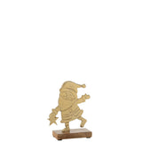 Étoile du Père Noël sur socle en aluminium et bois doré - J-Line