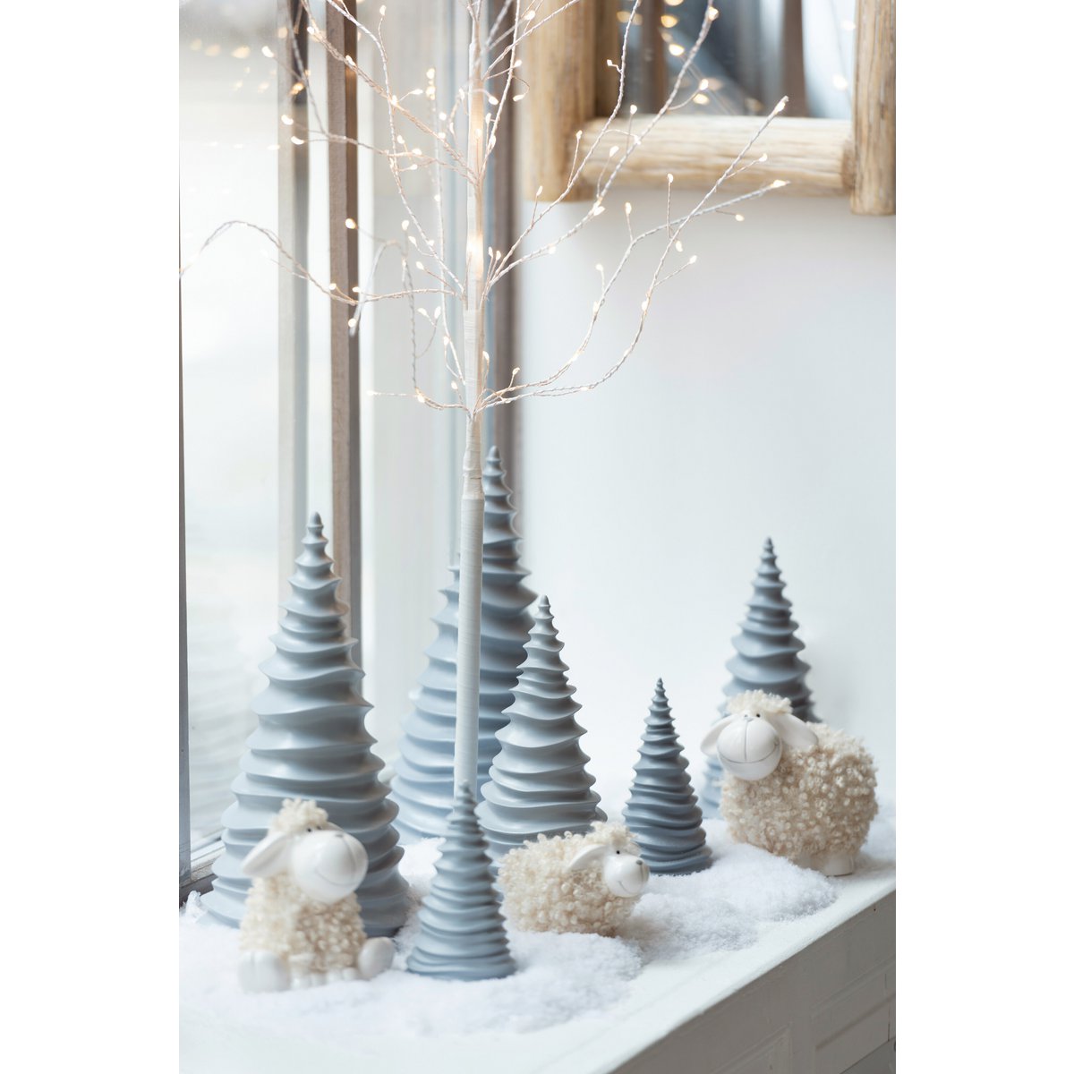 Arbre décoratif LED blanc J-Line - Détail des branches en verre