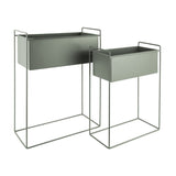 Set de pots de fleurs Essence en métal gris sur pieds