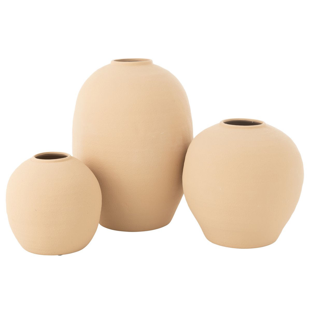 Vase Cassia OVAAL J-Line en céramique beige, vue de face