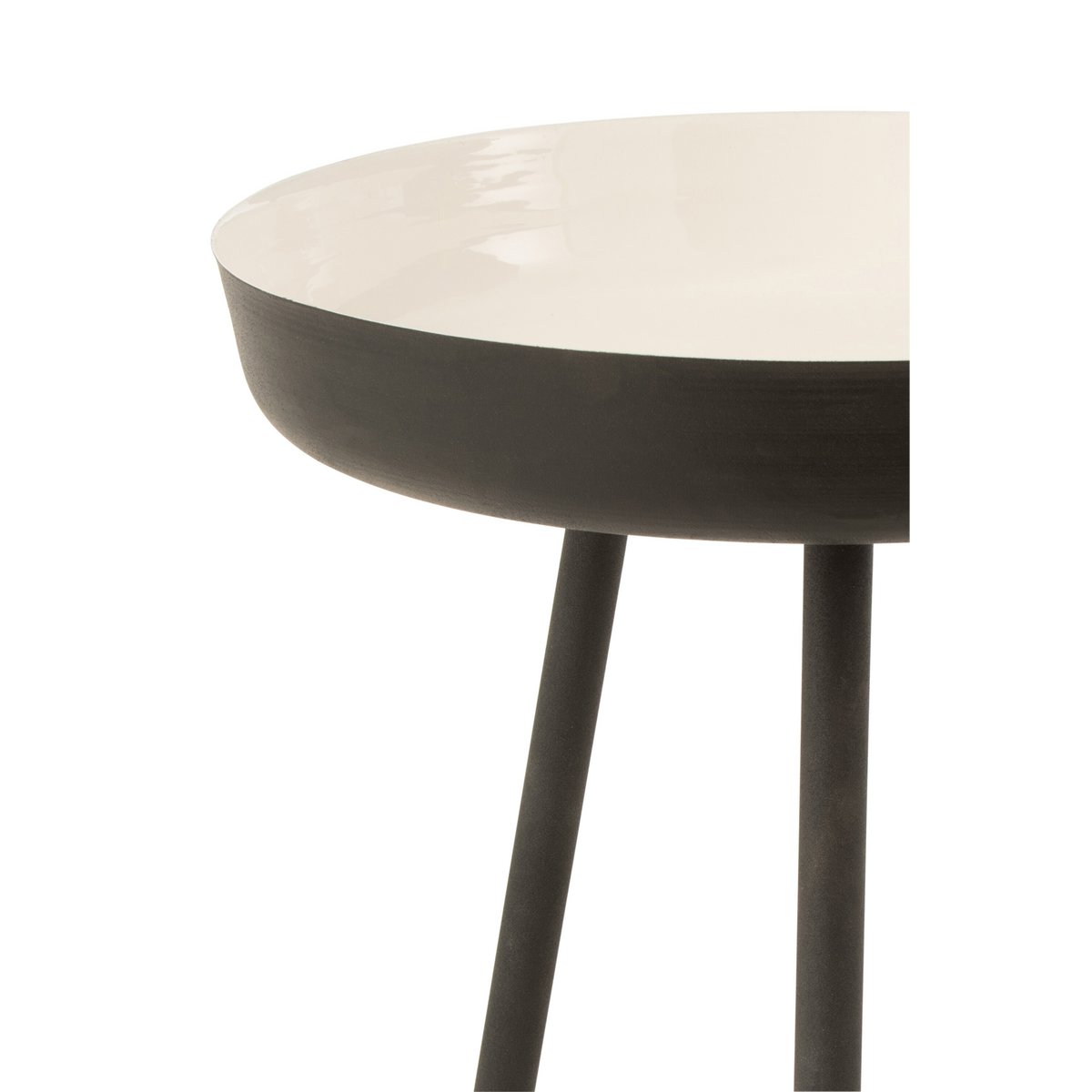 Table d'appoint J-Line blanche en métal, vue latérale